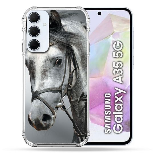 Coque Renforcé Pour Samsung Galaxy A35 5G Animal Cheval Blanc