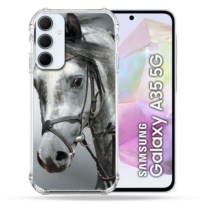 Coque Renforcé Pour Samsung Galaxy A35 5G Animal Cheval Blanc