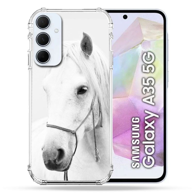 Coque Renforcé Pour Samsung Galaxy A35 5G Animal Cheval Cristal