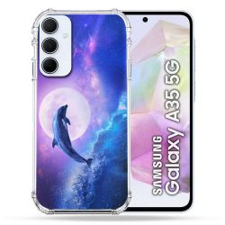 Coque Renforcé Pour Samsung Galaxy A35 5G Animal Dauphin Vague