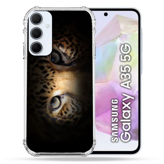 Coque Renforcé Pour Samsung Galaxy A35 5G Animal Leopard Yeux