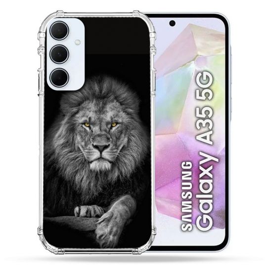Coque Renforcé Pour Samsung Galaxy A35 5G Animal Lion Majestueux