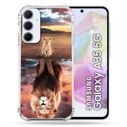 Coque Renforcé Pour Samsung Galaxy A35 5G Animal Lion Reflet