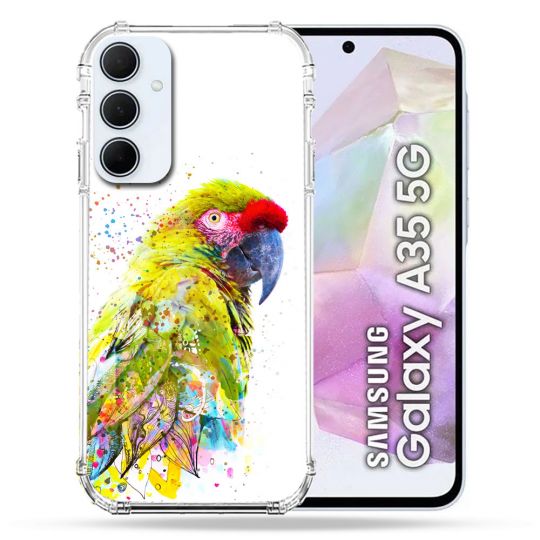 Coque Renforcé Pour Samsung Galaxy A35 5G Animal Perroquet Jaune