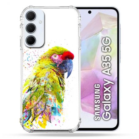 Coque Renforcé Pour Samsung Galaxy A35 5G Animal Perroquet Jaune