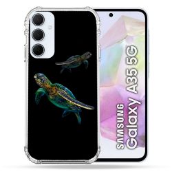 Coque Renforcé Pour Samsung Galaxy A35 5G Animal Tortue Noire multicolore