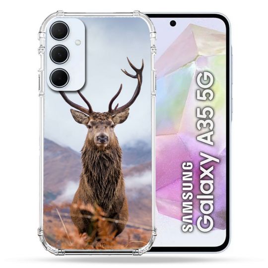 Coque Renforcé Pour Samsung Galaxy A35 5G Chasse Chevreuil Montagne