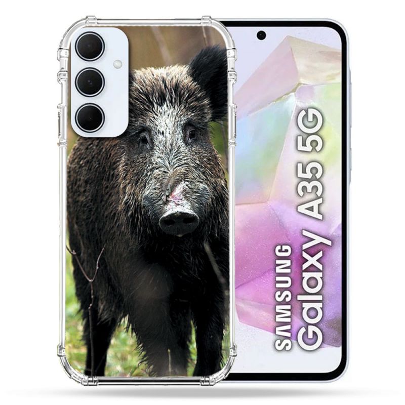 Coque Renforcé Pour Samsung Galaxy A35 5G Chasse Sanglier bois