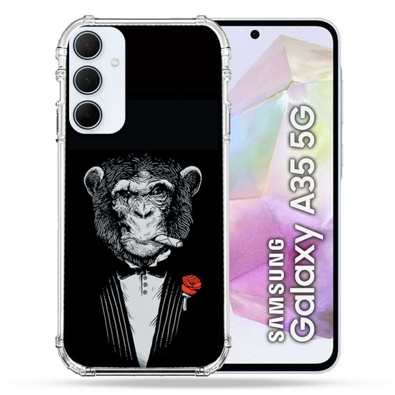 Coque Renforcé Pour Samsung Galaxy A35 5G Decale Singe Mafia