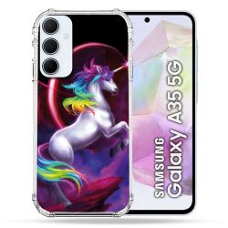 Coque Renforcé Pour Samsung Galaxy A35 5G Fantastique Licorne Arc en ciel