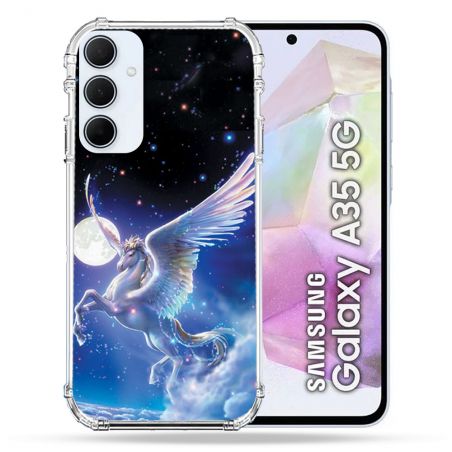 Coque Renforcé Pour Samsung Galaxy A35 5G Fantastique Licorne Céleste