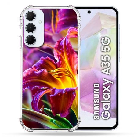 Coque Renforcé Pour Samsung Galaxy A35 5G Fleur Lys Color