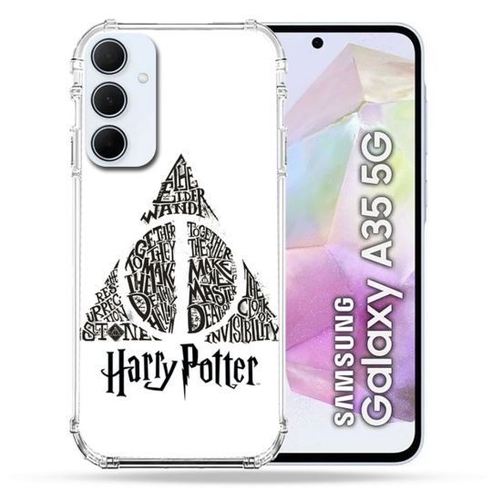 Coque Renforcé Pour Samsung Galaxy A35 5G Harry Potter Hollows triangle Blanc