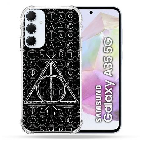 Coque Renforcé Pour Samsung Galaxy A35 5G Harry Potter Hollows Triangle Noir