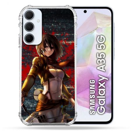 Coque Renforcé Pour Samsung Galaxy A35 5G Manga Attaque Titans Mikasa