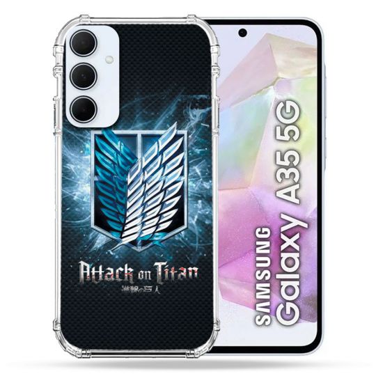 Coque Renforcé Pour Samsung Galaxy A35 5G Manga Attaque Titans Noir