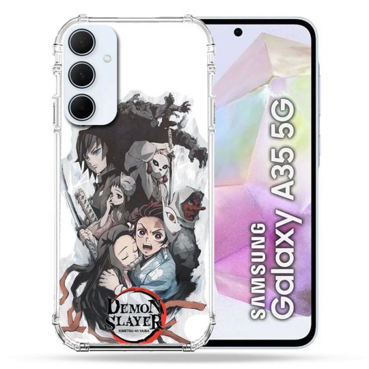 Coque Renforcé Pour Samsung Galaxy A35 5G Manga Demon Slayer Blanc