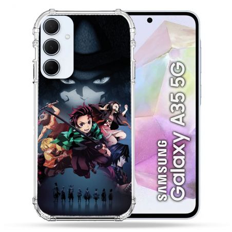 Coque Renforcé Pour Samsung Galaxy A35 5G Manga Demon Slayer Noir