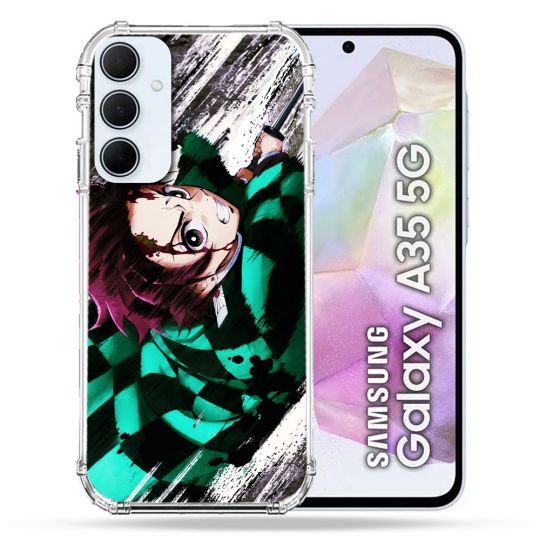 Coque Renforcé Pour Samsung Galaxy A35 5G Manga Demon Slayer Tanjiro
