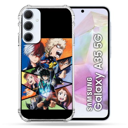 Coque Renforcé Pour Samsung Galaxy A35 5G Manga My Hero Academia Noir
