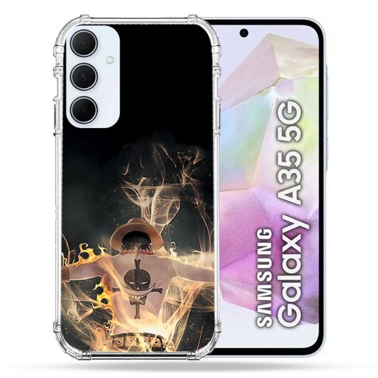 Coque Renforcé Pour Samsung Galaxy A35 5G Manga One Piece Ace Noir