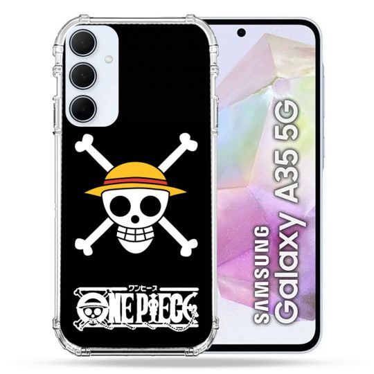 Coque Renforcé Pour Samsung Galaxy A35 5G Manga One Piece Tete de Mort