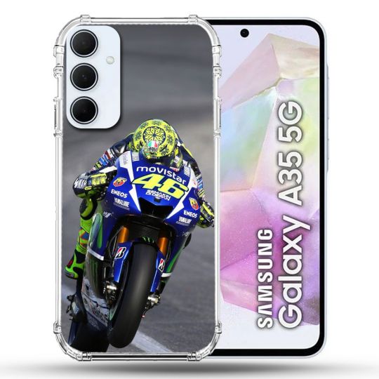 Coque Renforcé Pour Samsung Galaxy A35 5G Moto Course GP Wheeling 46