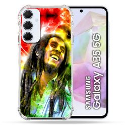 Coque Renforcé Pour Samsung Galaxy A35 5G Musique Bob Marley Color