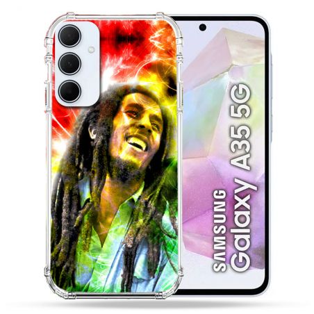 Coque Renforcé Pour Samsung Galaxy A35 5G Musique Bob Marley Color