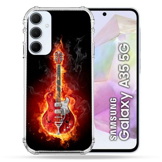 Coque Renforcé Pour Samsung Galaxy A35 5G Musique Guitare Electrique