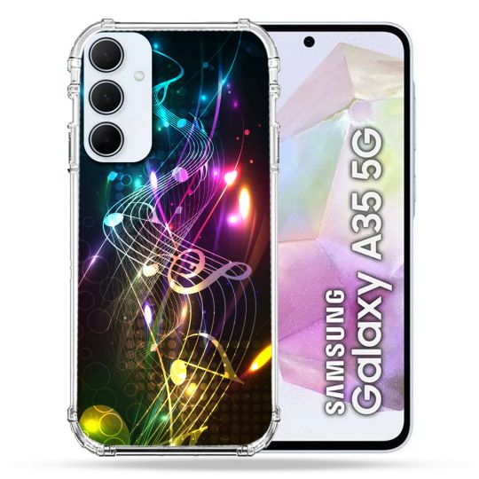 Coque Renforcé Pour Samsung Galaxy A35 5G Musique Partition Multicolore