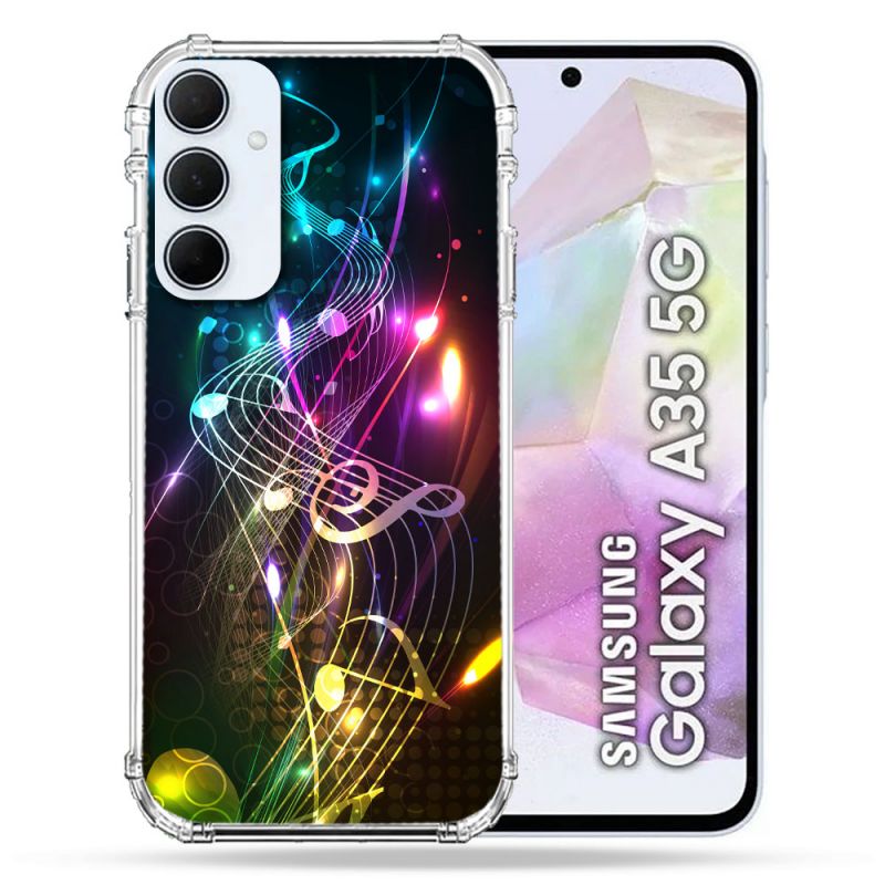 Coque Renforcé Pour Samsung Galaxy A35 5G Musique Partition Multicolore