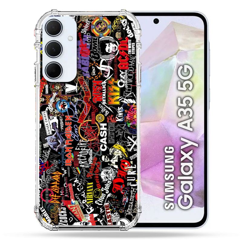 Coque Renforcé Pour Samsung Galaxy A35 5G Musique Rock Groupe