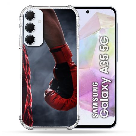 Coque Renforcé Pour Samsung Galaxy A35 5G Sport Boxe Gant Rouge