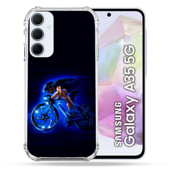 Coque Renforcé Pour Samsung Galaxy A35 5G Sport Cyclisme Bleu