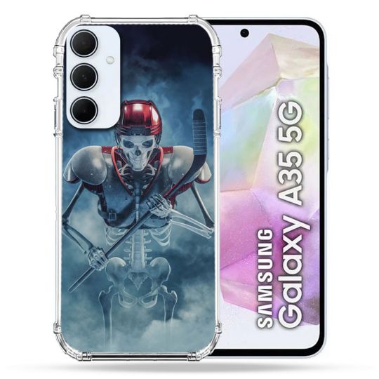 Coque Renforcé Pour Samsung Galaxy A35 5G Sport Hockey Squelette