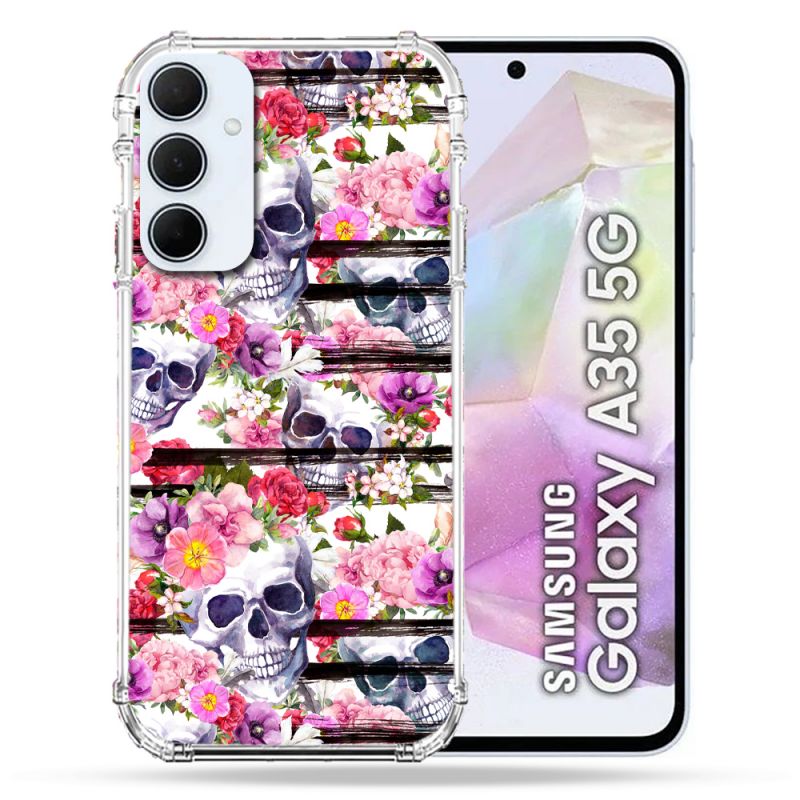 Coque Renforcé Pour Samsung Galaxy A35 5G Tete de Mort Pattern