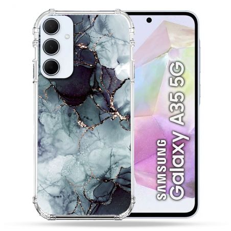 Coque Renforcé Pour Samsung Galaxy A35 5G Texture Marbre Gris