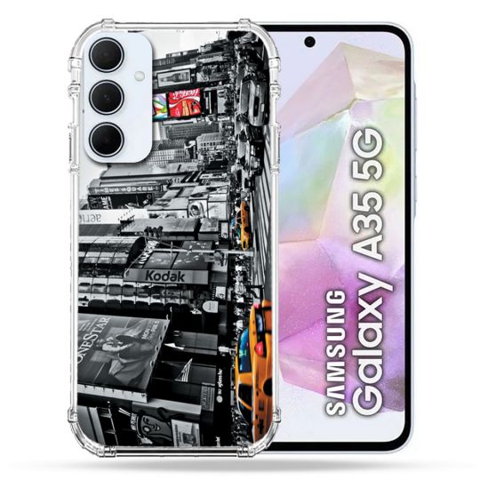 Coque Renforcé Pour Samsung Galaxy A35 5G Voyage Amerique USA New York Taxi