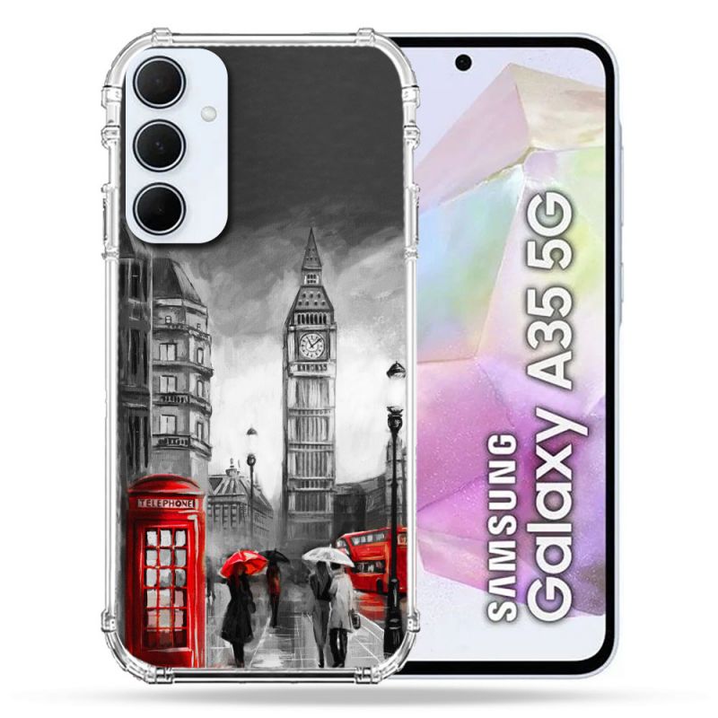 Coque Renforcé Pour Samsung Galaxy A35 5G Voyage Angleterre Londres Vintage