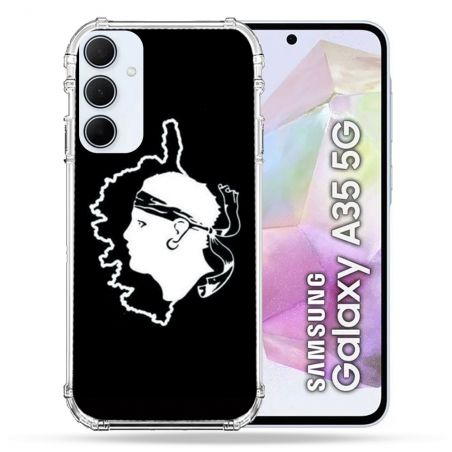 Coque Renforcé Pour Samsung Galaxy A35 5G Voyage Corse Noir