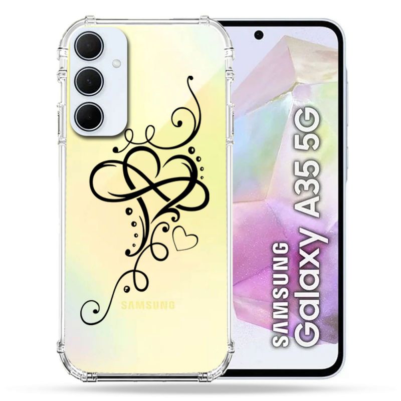 Coque Renforcé Transparente Pour Samsung Galaxy A35 5G Cœur infini