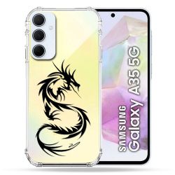 Coque Renforcé Transparente Pour Samsung Galaxy A35 5G Dragon Noir