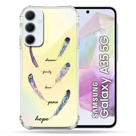 Coque Renforcé Transparente Pour Samsung Galaxy A35 5G Plume Couleur