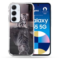 Coque Renforcé Pour Samsung Galaxy A55 5G Animal Chat Reflet
