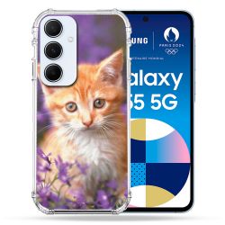 Coque Renforcé Pour Samsung Galaxy A55 5G Animal Chat Violet