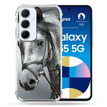 Coque Renforcé Pour Samsung Galaxy A55 5G Animal Cheval Blanc