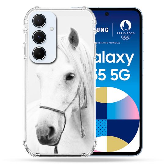 Coque Renforcé Pour Samsung Galaxy A55 5G Animal Cheval Cristal