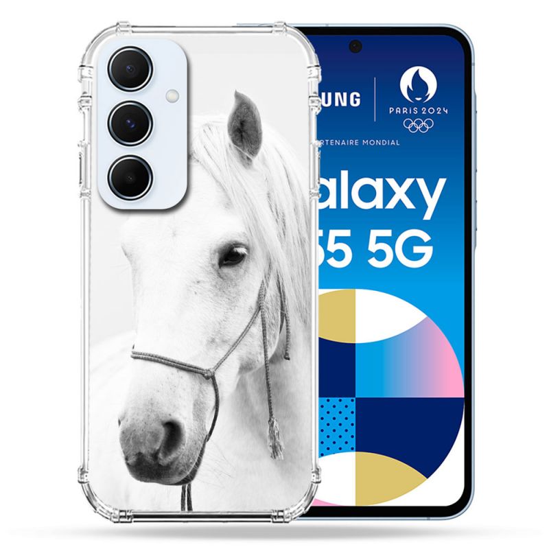 Coque Renforcé Pour Samsung Galaxy A55 5G Animal Cheval Cristal