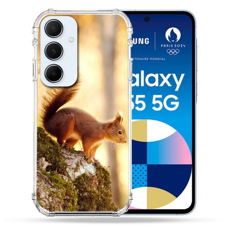 Coque Renforcé Pour Samsung Galaxy A55 5G Animal Ecureuil Bois